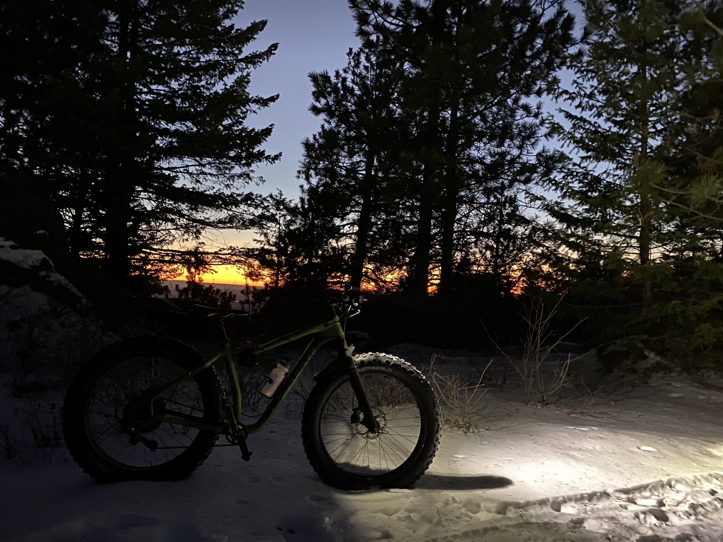 A Mountain Bike on Moscow Mountain in the Snow